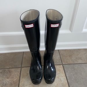 Hunter Black Tall Rain Boots